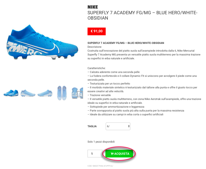sportway acquisto scarpe calcio online scontate