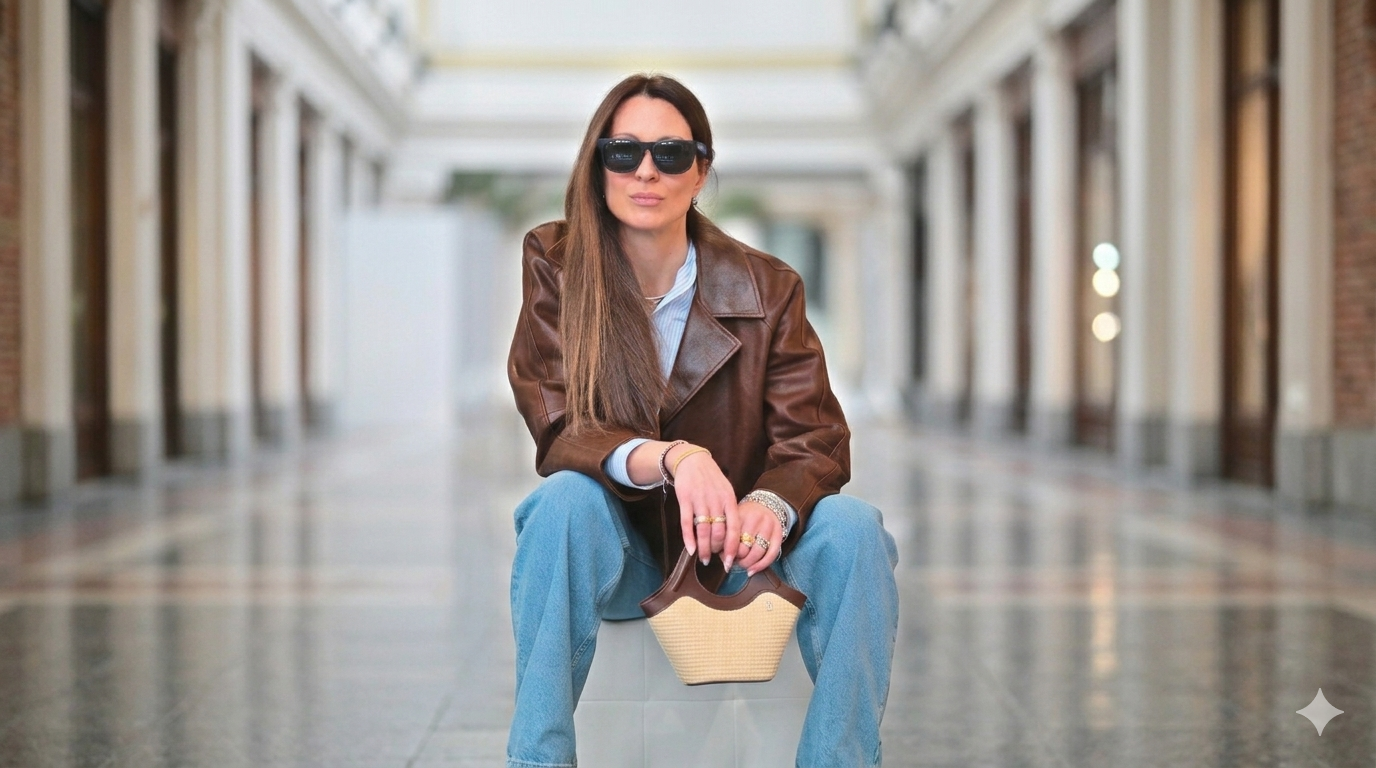 Modella con outfit casual